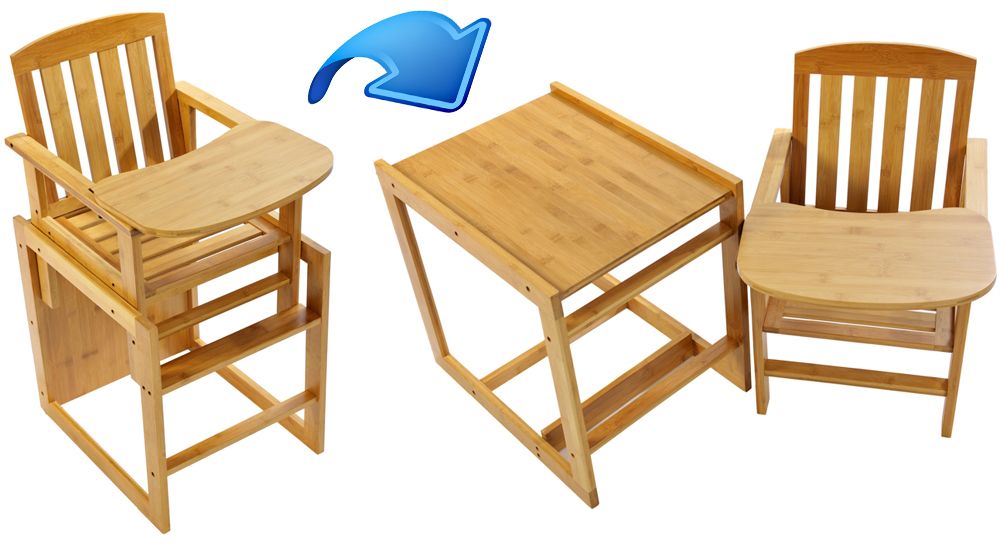 Wooden Baby High Chair Booster Seat Feeding Folding Portable Vintage